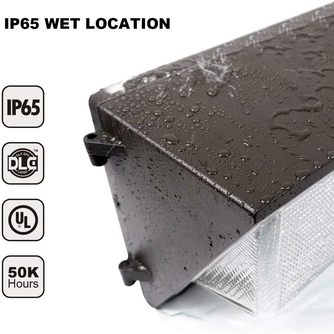 100W LED OUTDOOR WALL PACK High Voltage (AC 347-480V) 5000K Glass Lens