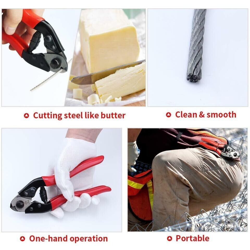 Cable Cutters Heavy Duty Stainless Steel Wire Rope Seal Aircraft Cutter up to 5/