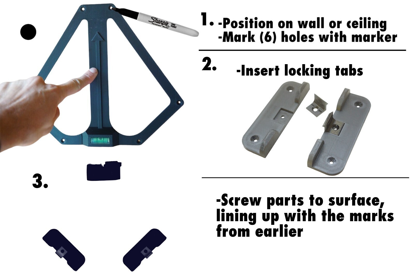 Ceiling Mount Wall Holder Bracket for Asus GT-BE98 PRO RT-BE96U RAPTURE Push-Fit