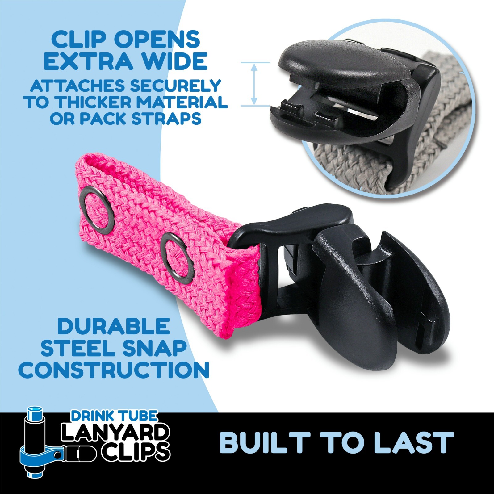 Hydration Pack Drink Tube Lanyard Clip - Shoulder Strap Clip - Drink Tube Clip