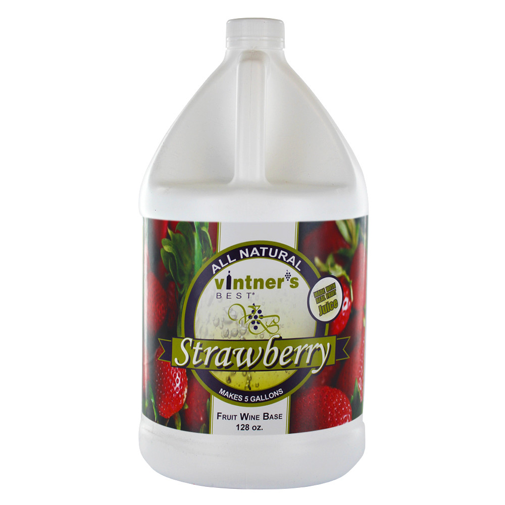 Vintners Best Fruit Wine Base Strawberry for Home Wine Making 128 oz. Jug