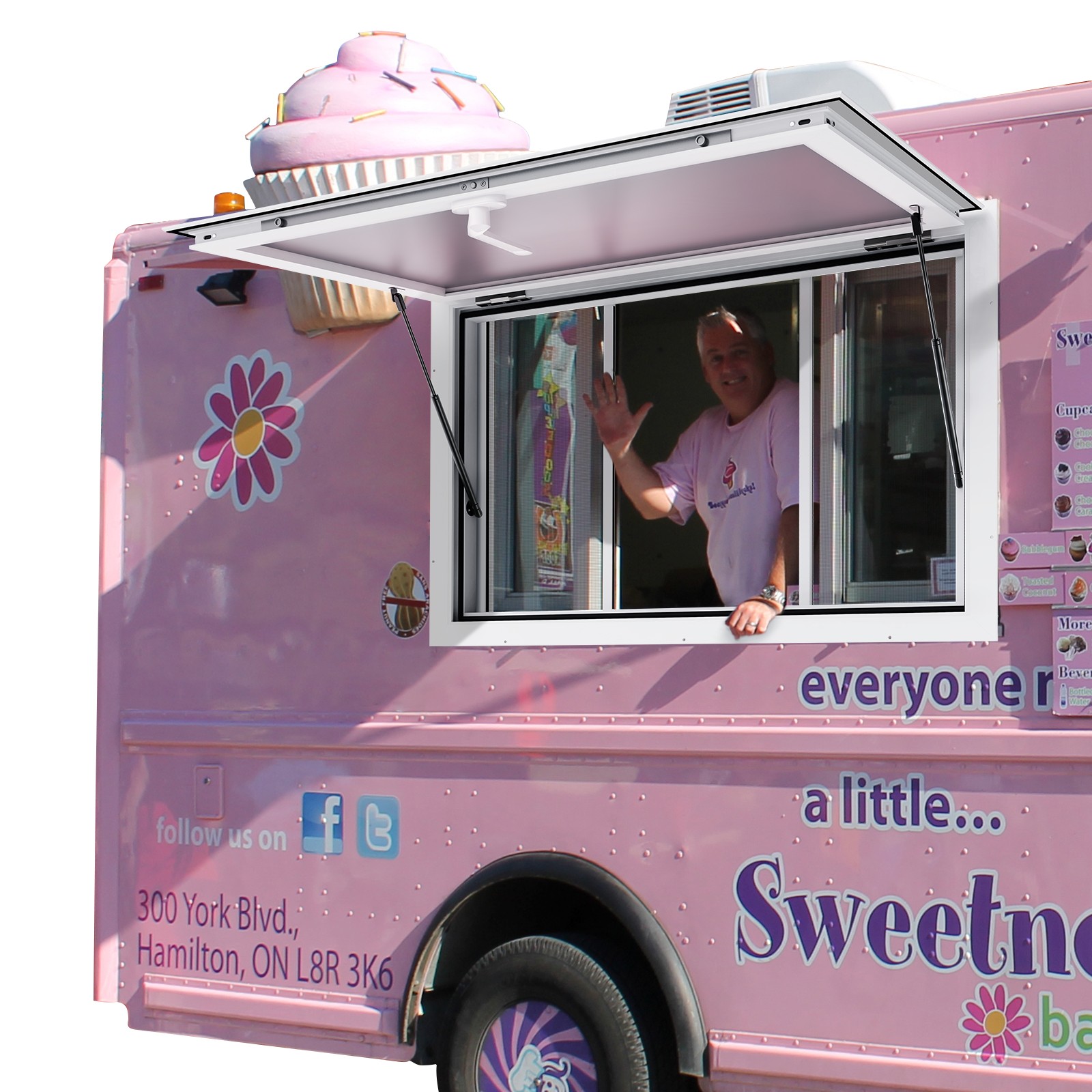 Uimoso 36 x 24-48 in Concession Stand Serving Window Food Truck Service Awning