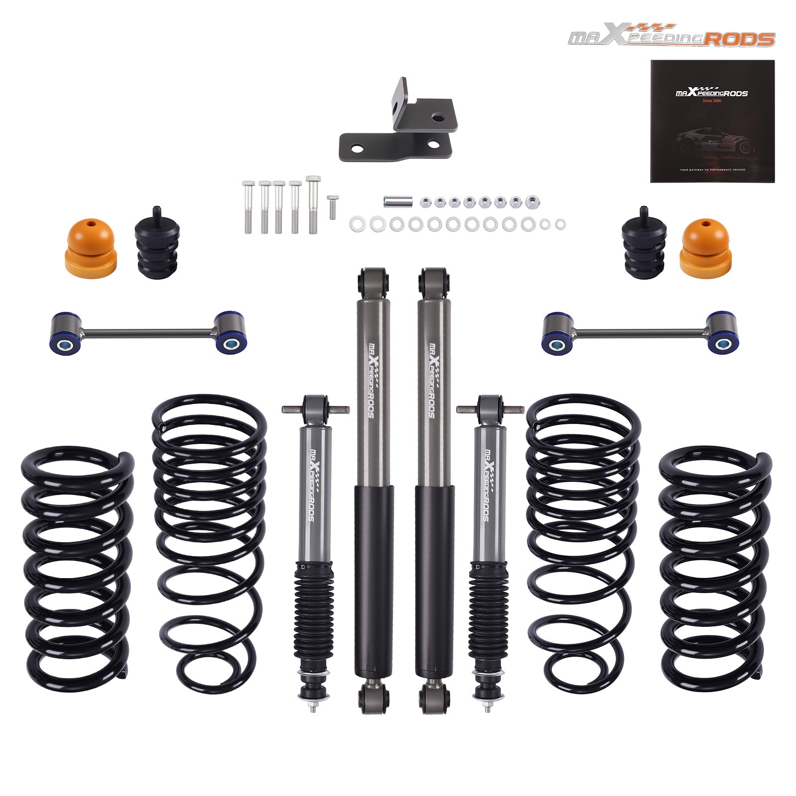 Lowering Springs Shocks Drop Kit 2"/4" for Ram 1500 2WD 2009-2024 Standard Cab