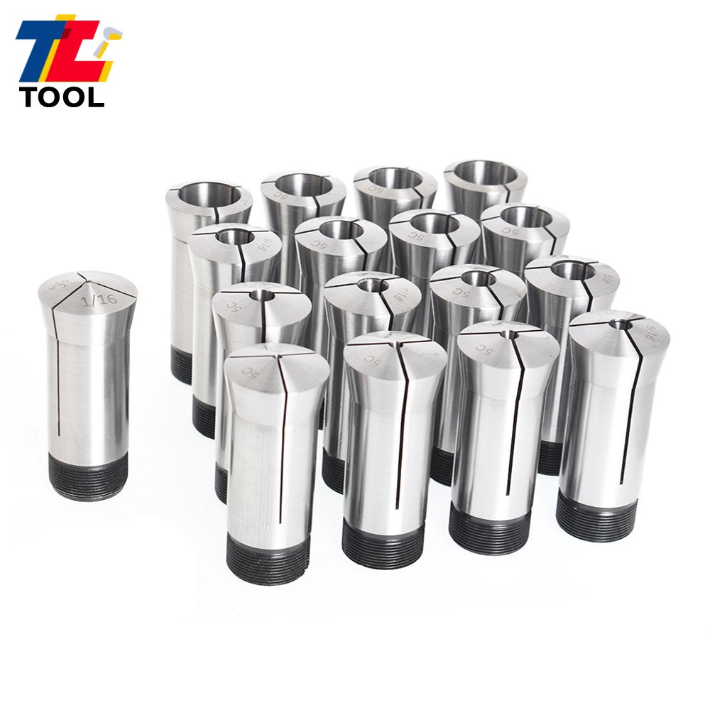 17PC 1/16 - 1-1/16" 5C Round Collet Set By 16th Harden High Precision 0006" TIR