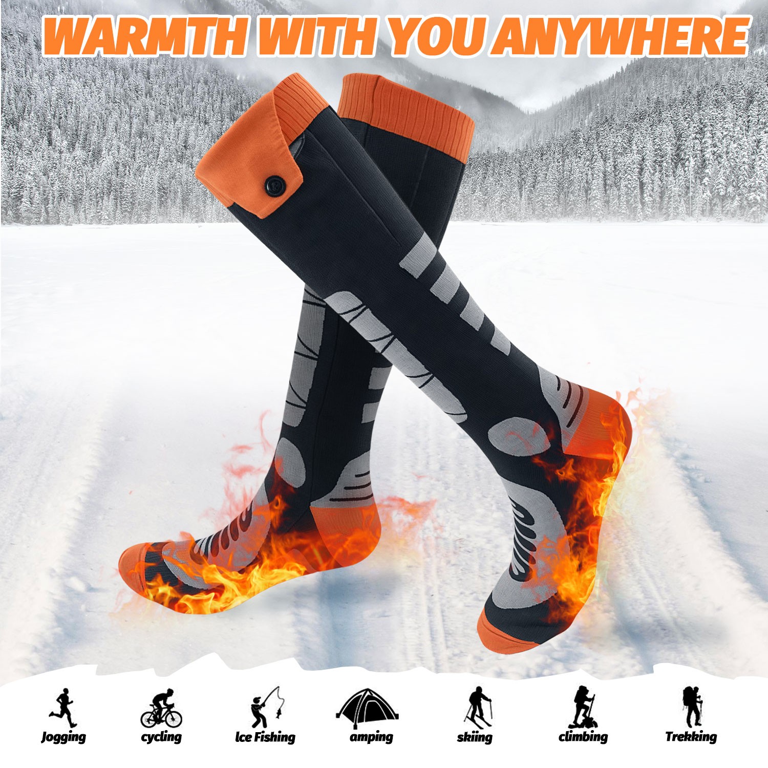 Electric Heated Socks for Men Women APP Control 5000mAh Rechargeable Battery