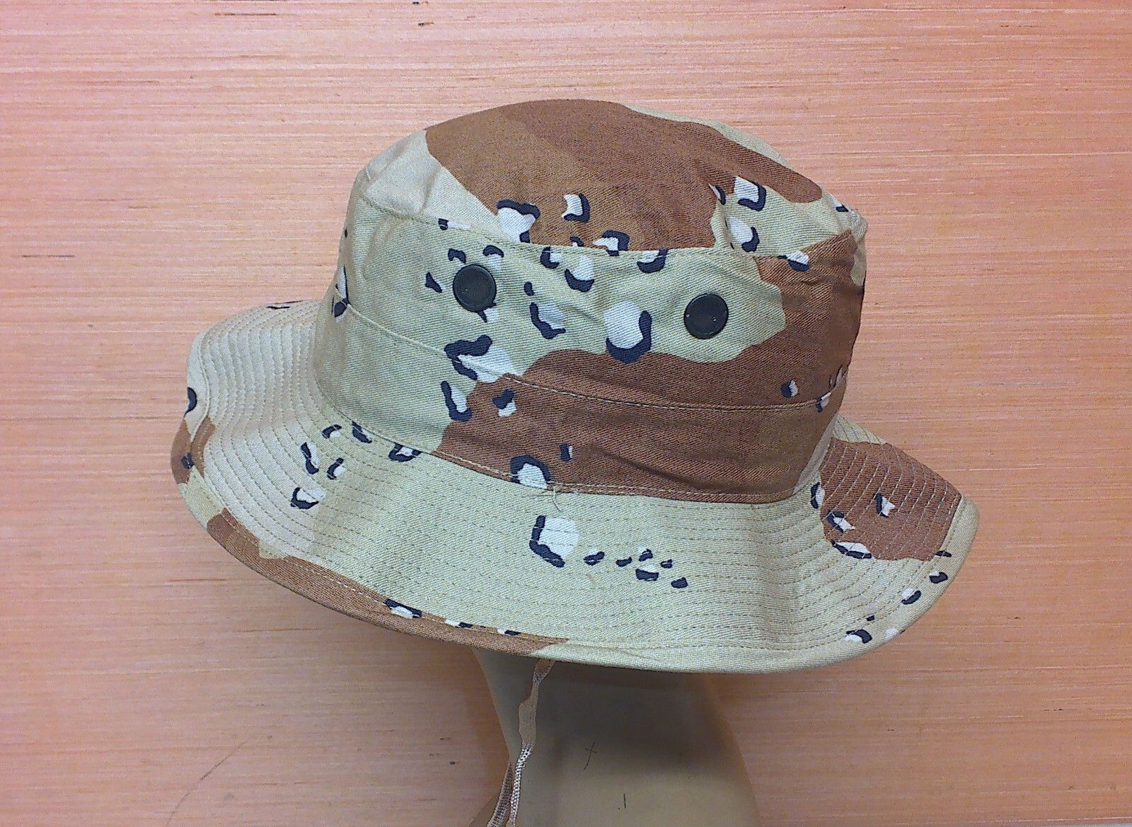 Vintage Gulf War Era USGI Desert Chocolate Chip Camo Sun Boonie Hat Cap 6-7/8