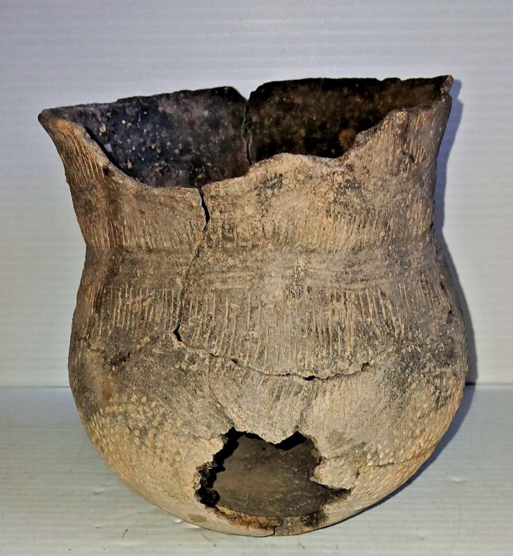 Pre-Columbian Native American Indian Mississippian Partial Pottery Jar Artifact