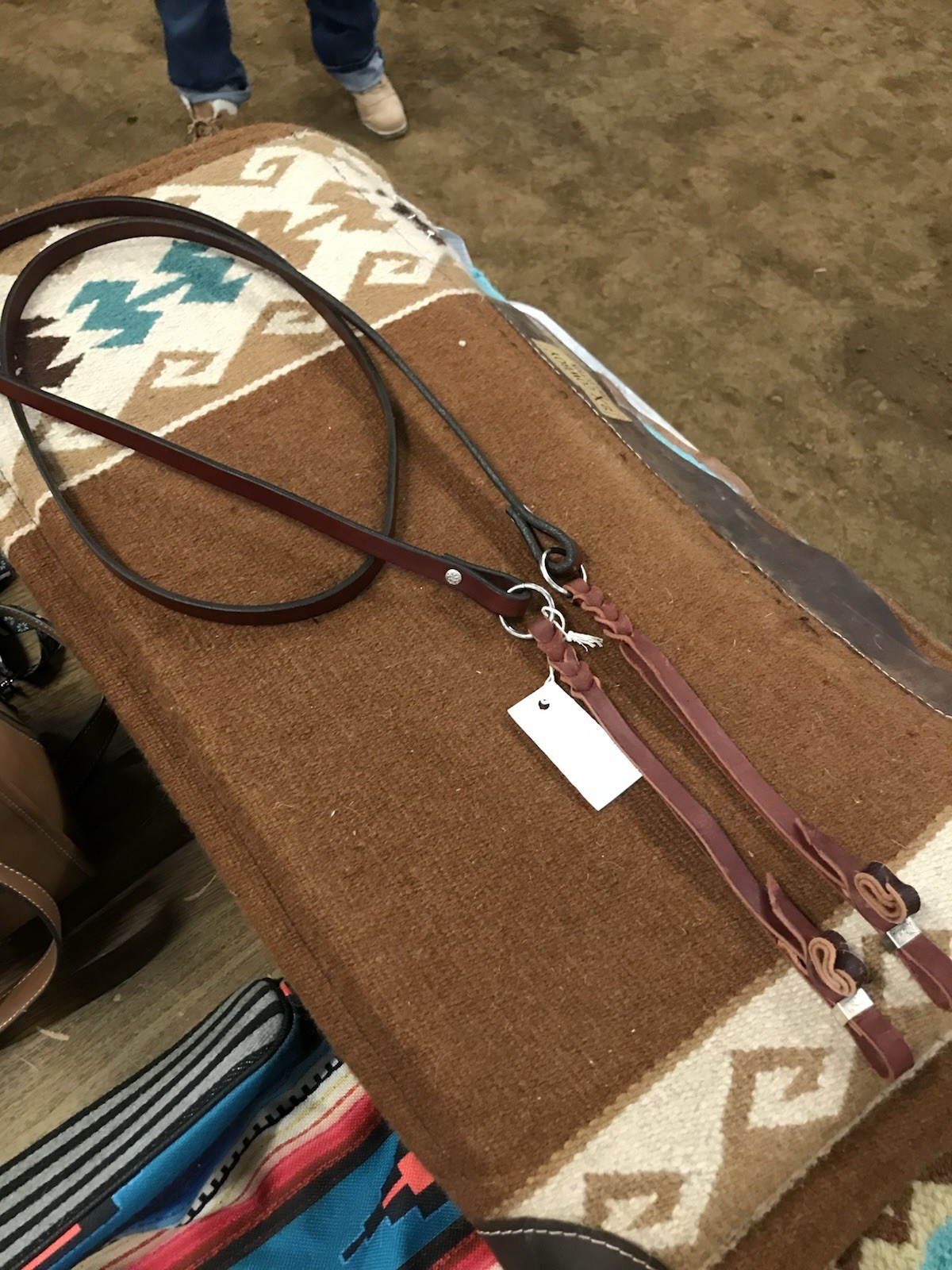 CUSTOM QUALITY WESTERN LEATHER ROPING REINS WITH HAND BRAIDED BLOOD KNOTS HORSE