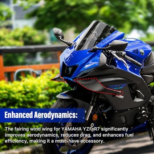 MANCANL Motorcycle Winglet Fairings for Yamaha YZF-R7 (2021-2024) Bright Black