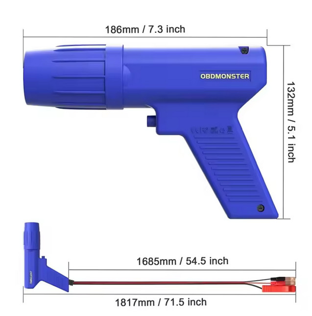 Ignition Timing Light 12V Gun Strobe Lamp Blue 200-10000R/Min Auto Diagnostic