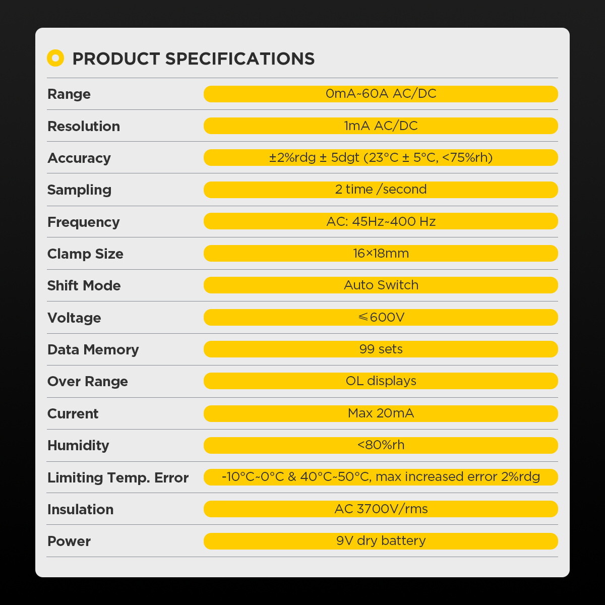 Handheld Digital Leakage Current Clamp Meter AC DC Wireless Low Current Clamp