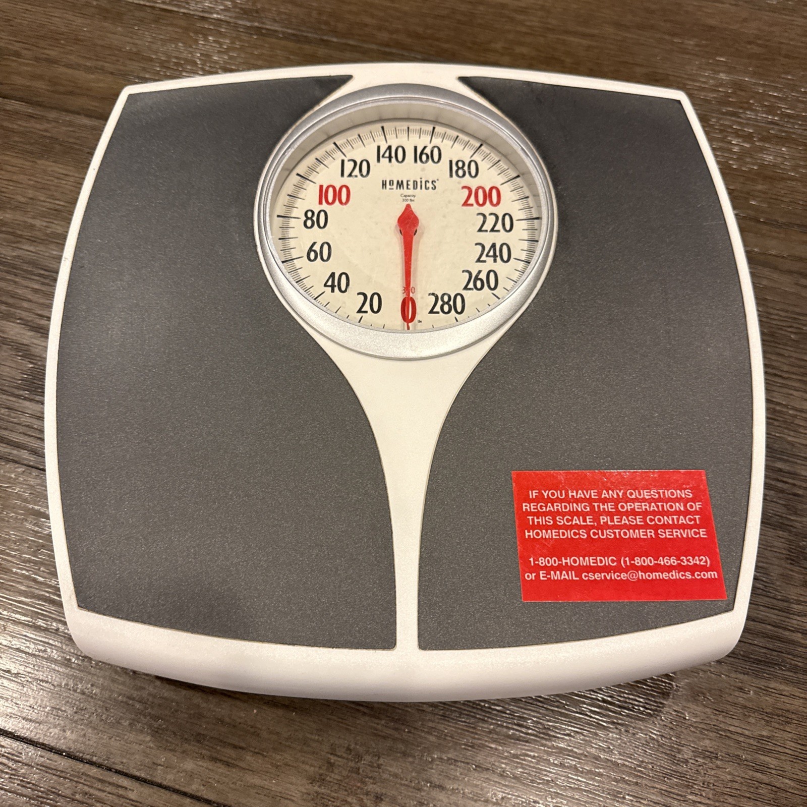 Vintage Homedics Bathroom Floor Scale Large Analog Dial 300 lbs Capacity