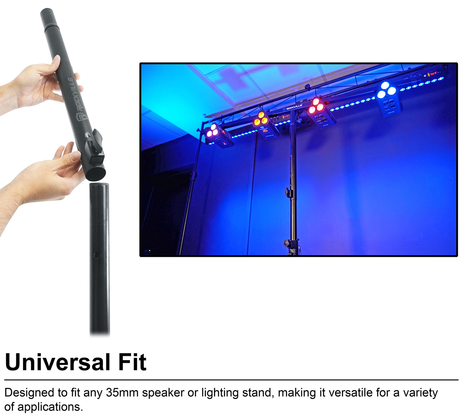 Rockville ACC-EX Accessory 21" Extension Pole For 35MM Speaker or Lighting Stand