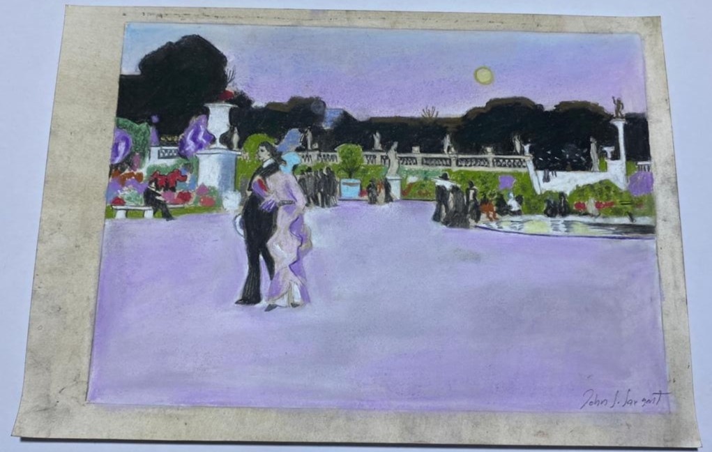 JOHN SINGER SARGENT Drawing on paper (Handmade) signed and stamped mixed media.