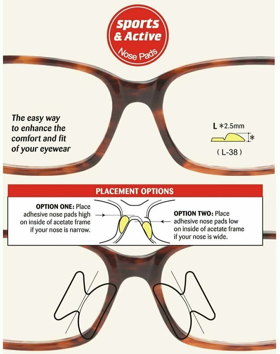 8 Pairs Anti-slip silicone Stick On Nose Pads For Eyeglasses Sunglasses Glasses