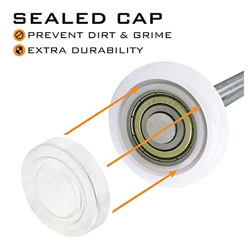 2" Nylon Sealed Garage Door Rollers, 6200ZZ High Performance Ball Bearing (12