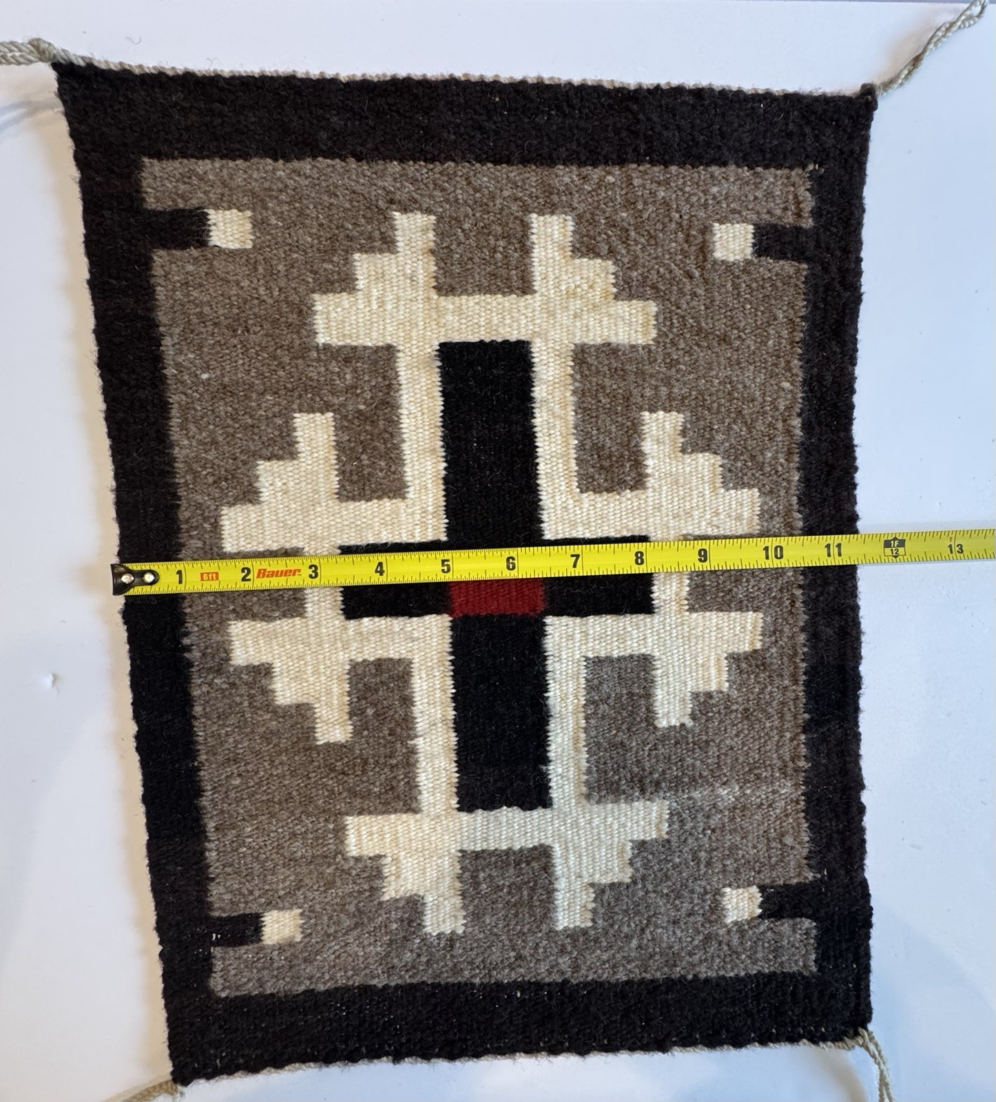 Fine Early Navajo Rug Weaving Two Grey Hills Spider Woman Cross Native American
