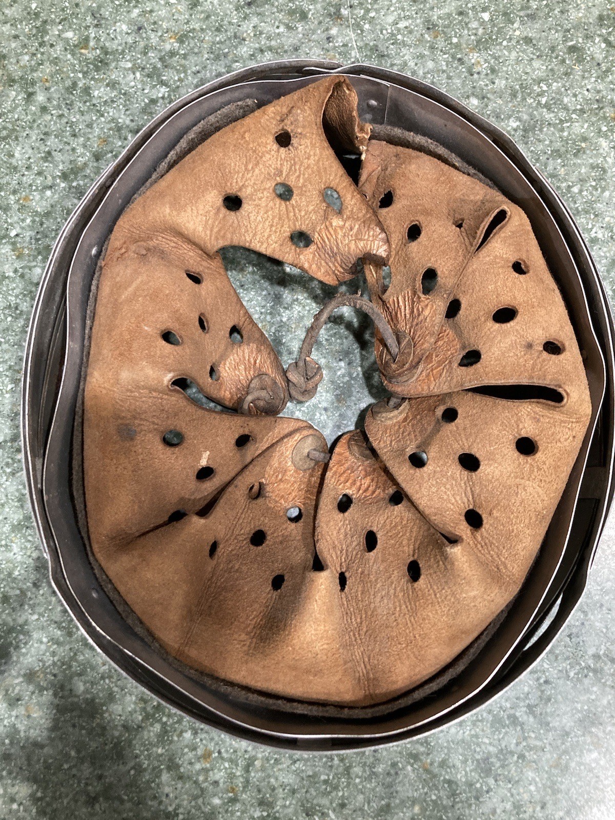 WWII German Helmet Liner Size 66n.A. – 59 with Aluminum Band – DRP 1939 Dated