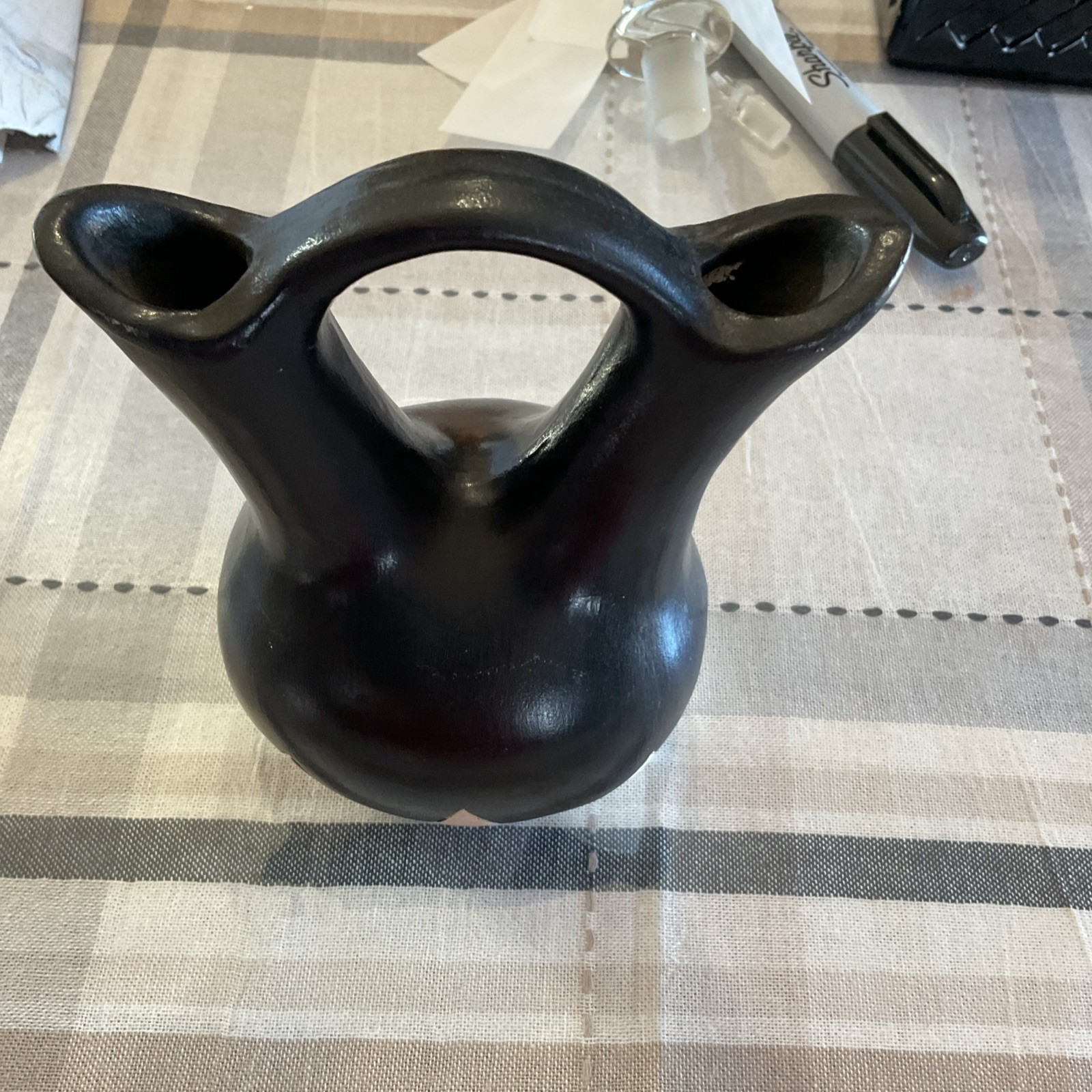 Pottery Wedding Vase Signed By Artist AG