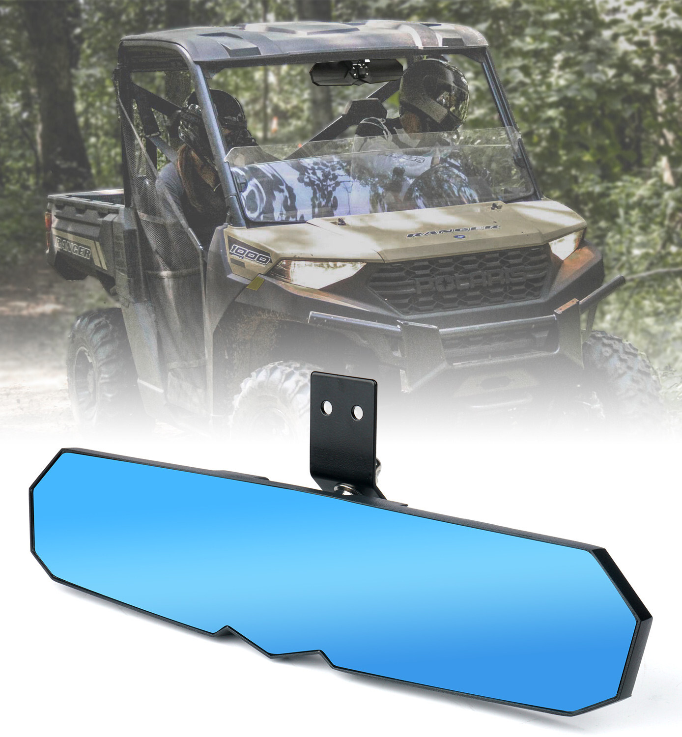 13inch UTV 1.75"-2" Rear View Center Mirror Convex for 2017- 2023 Polaris Ranger