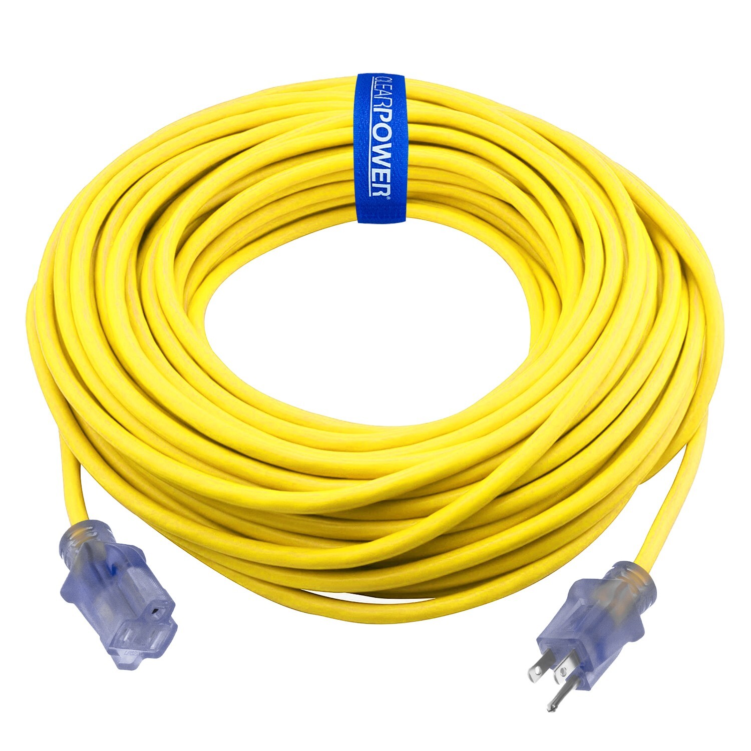 CP 100ft 12/3 SJTW Yellow Outdoor Extension Cord w/Power Indicator Light,CP10149