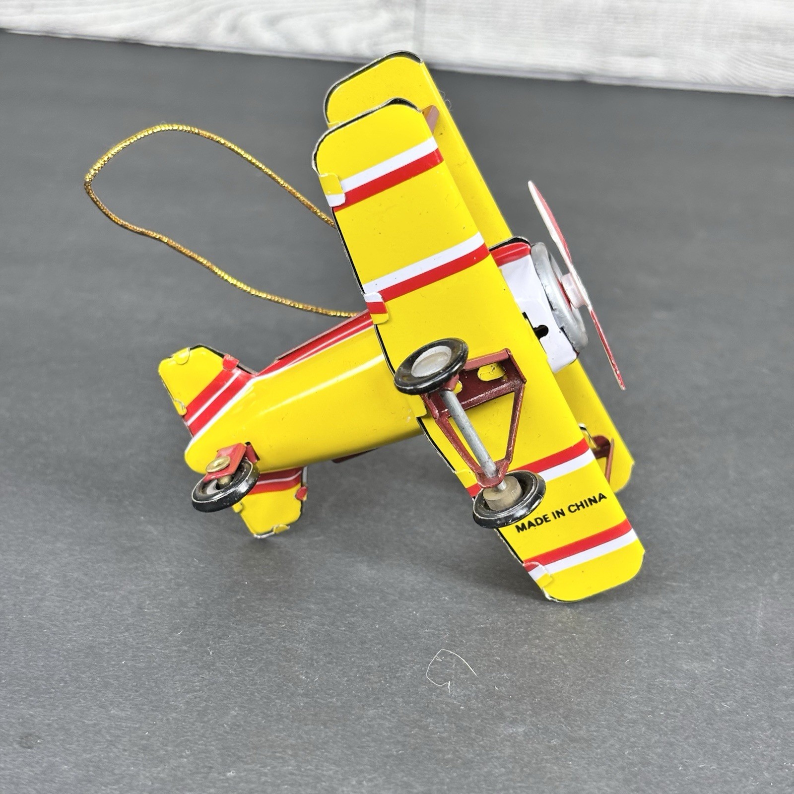 Schylling Bi-Plane Tin Toy Christmas Ornament Collector Series 3.5in