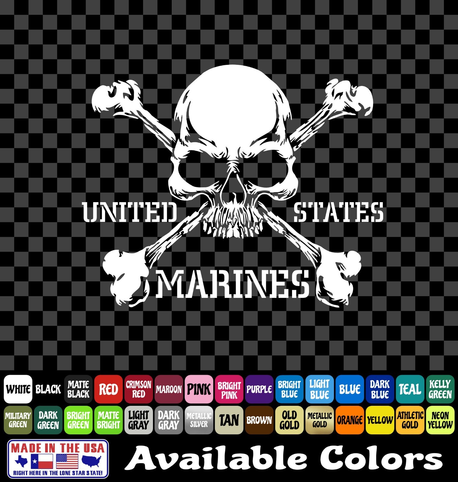USMC Marine Corps Sticker Military Veteran United States Window Vinyl Decal