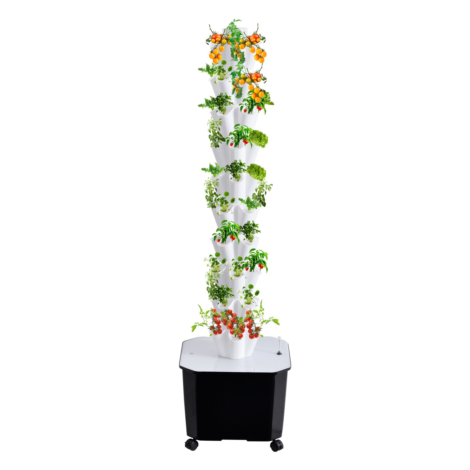 50 Pot Vertical Hydroponic System Tower Garden Aeroponics Home Grow Kit 10 Layer