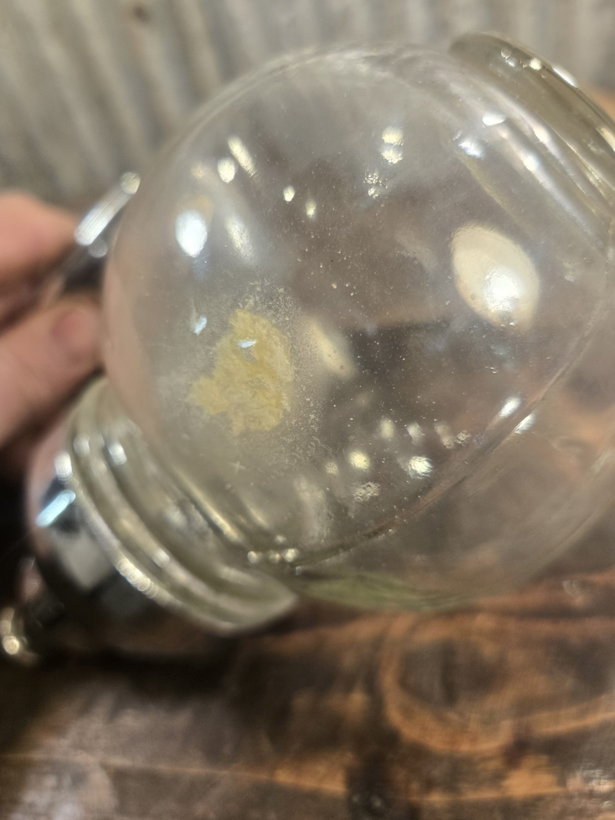 Vintage Wall Mount Soap Dispenser Chrome Glass Complete