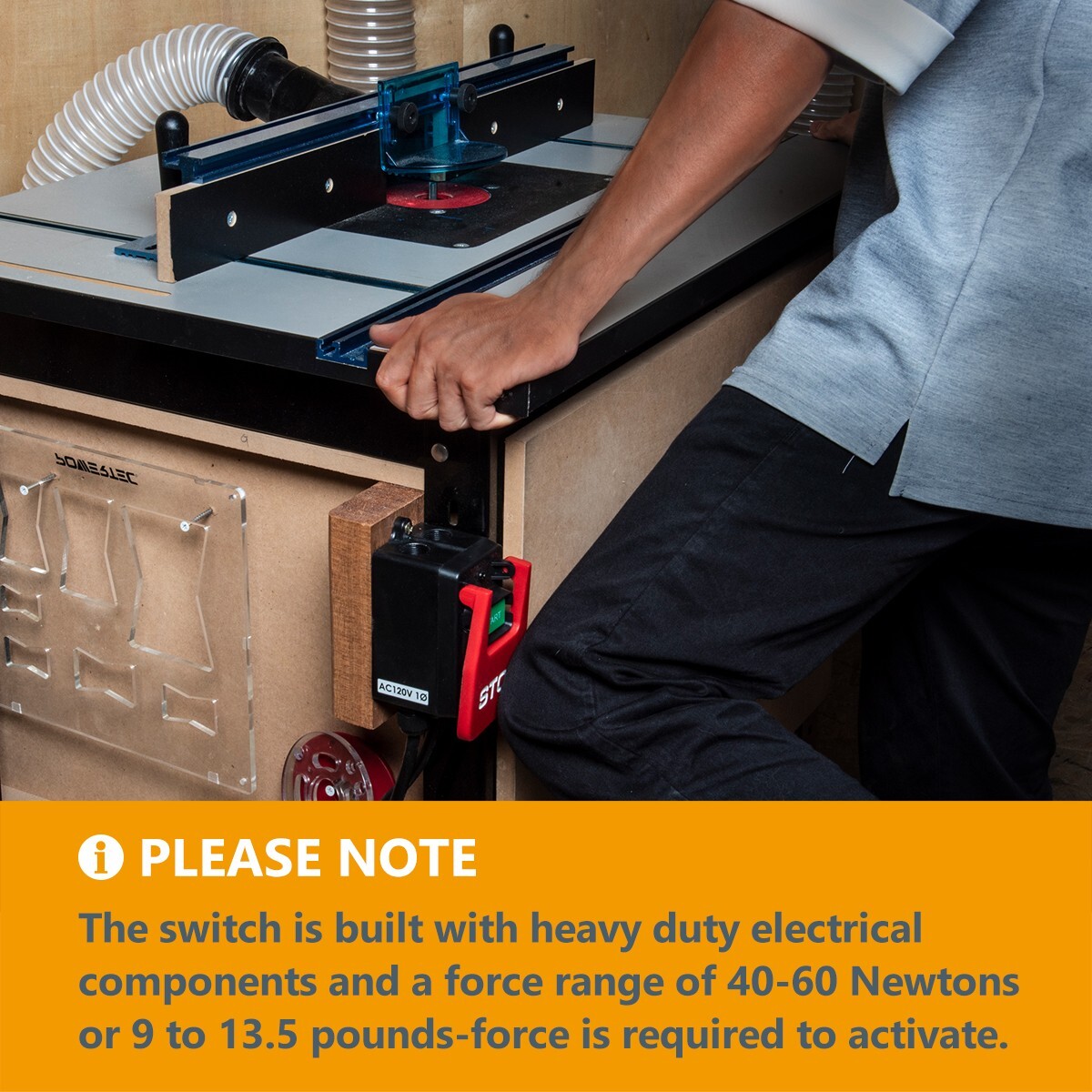 POWERTEC 71754 Safety Paddle Switch for Router Tables & Saws