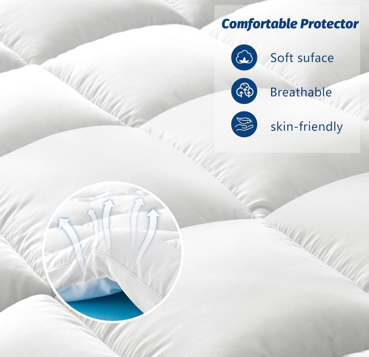 Dual Layer 3 Inch Memory Foam Mattress Topper QueenSize, 2 Inch Cooling Gel Memo