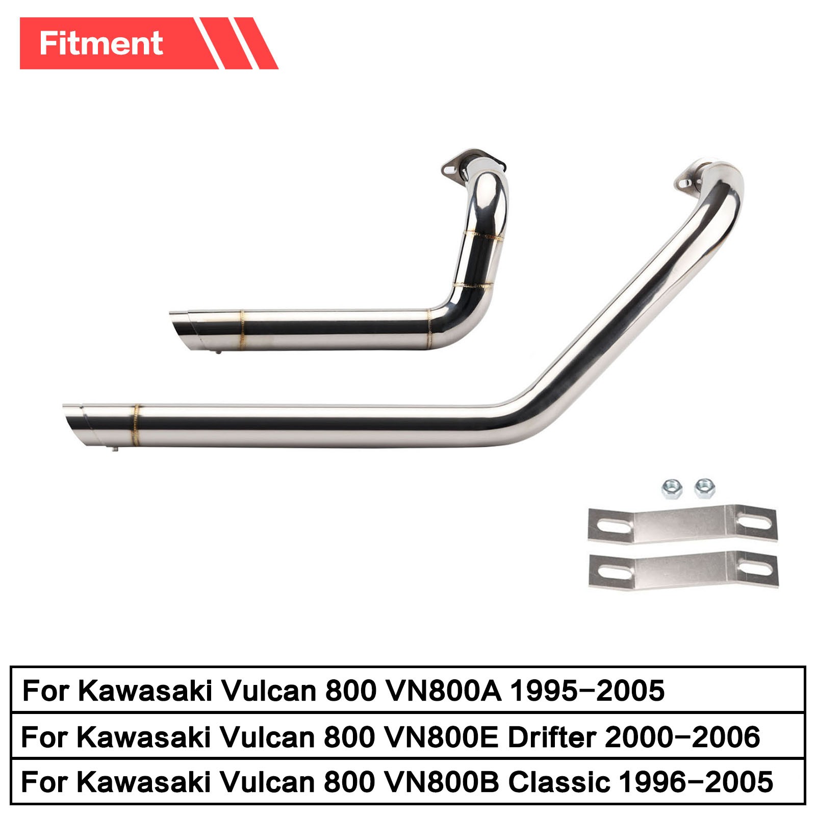 Shortshots Staggered Exhaust Pipe System For Kawasaki Vulcan 800 VN800 1995-2006