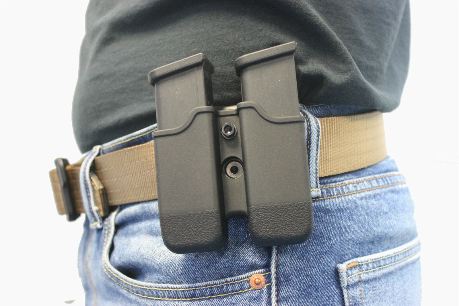 Black Double Magazine Pouch/Case/Holder for Glock 17/19/22/23/26/27 (9mm/40 Mag)