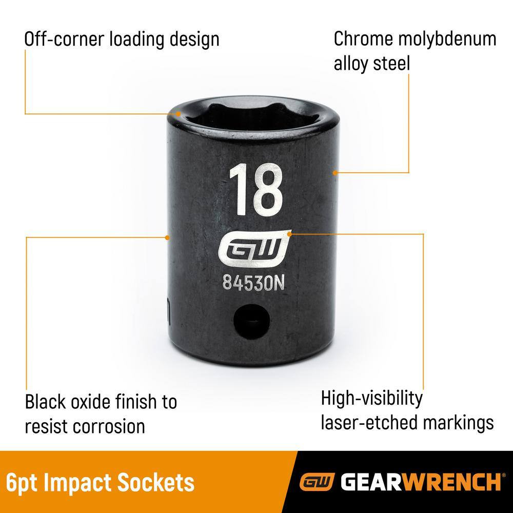 3/8 In. Drive 6 Point SAE Deep Impact Socket 9/16 In.