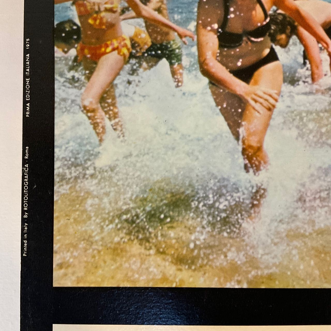 VINTAGE ORIGINAL JAWS SPIELBERG ITALY LARGE 28" X 20" MOVIE POSTER LO SQUALO