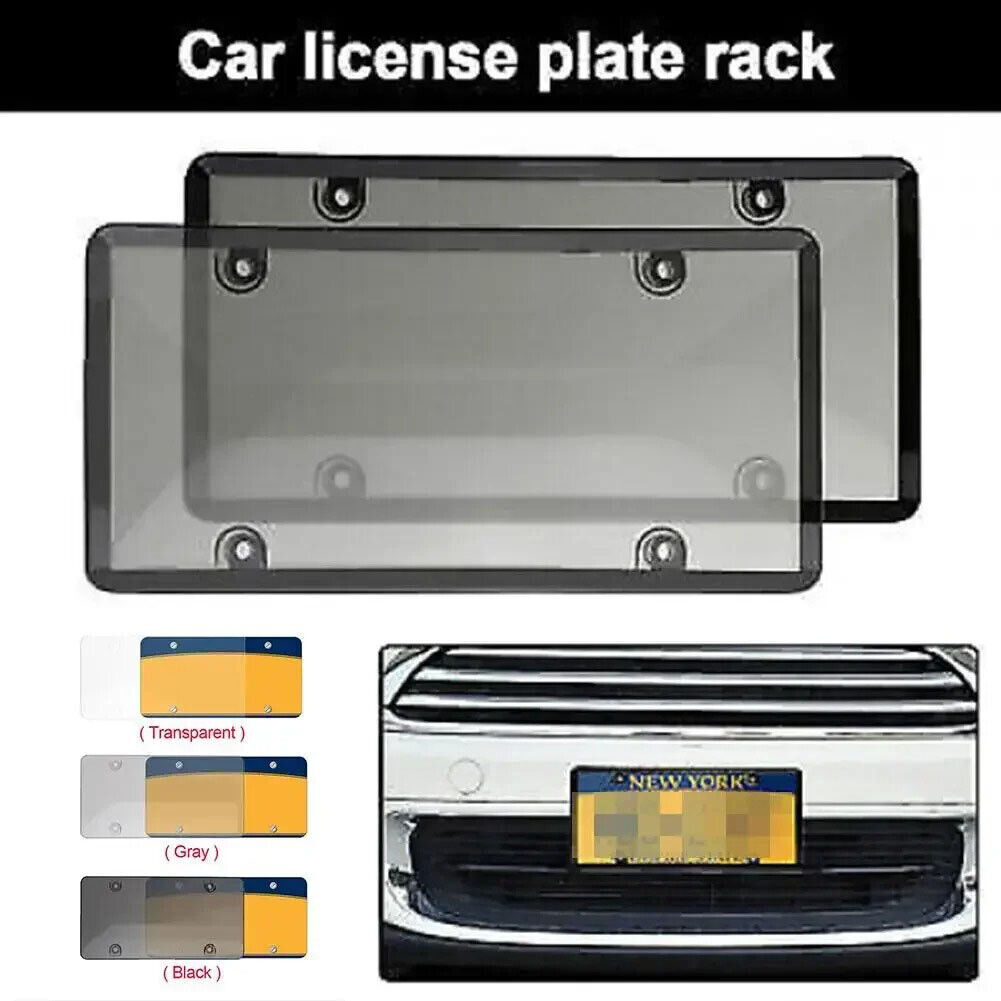 2pcs Shatterproof Licence Plate Frame Cover Universal Licence Plate Protector