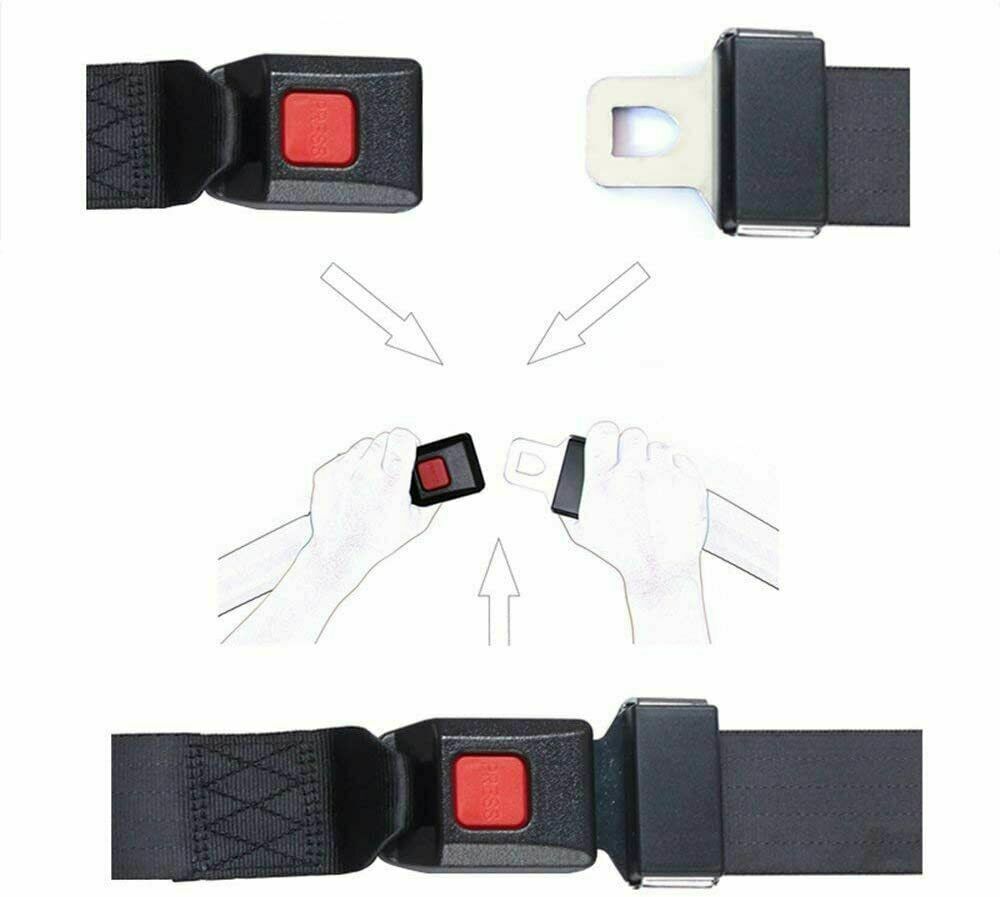 2Pack Universal Lap Seat Belt 2 Point Adjustable Retractable Car Single Seat Lap