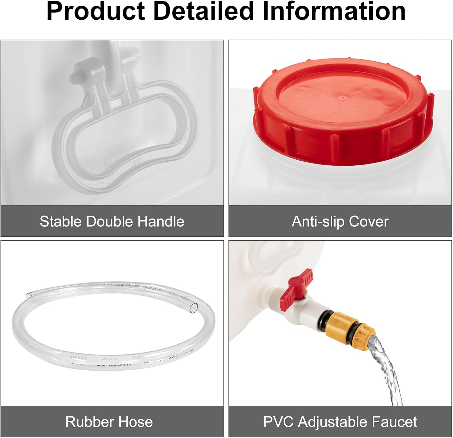 Water Storage Container for Camping, 6.6 Gallon Water Tank with Faucet, Portable