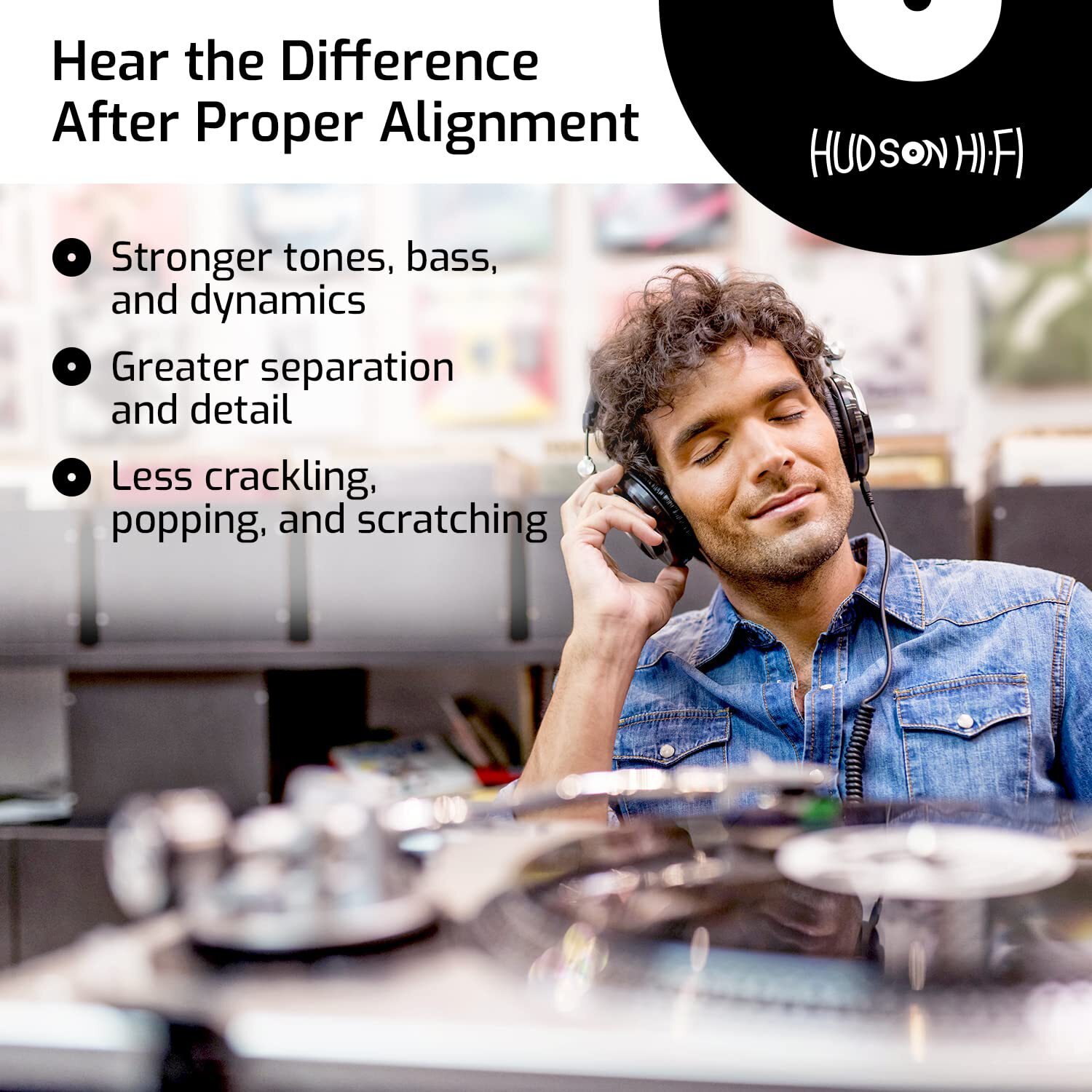 Hudson Hi-Fi Turntable Stylus Alignment Protractor Tool