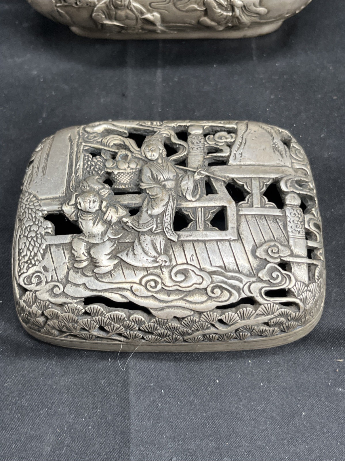 5.6"Chinese Buddhism Pure copper Gilt silver Fine carving [Crane] Incense burner