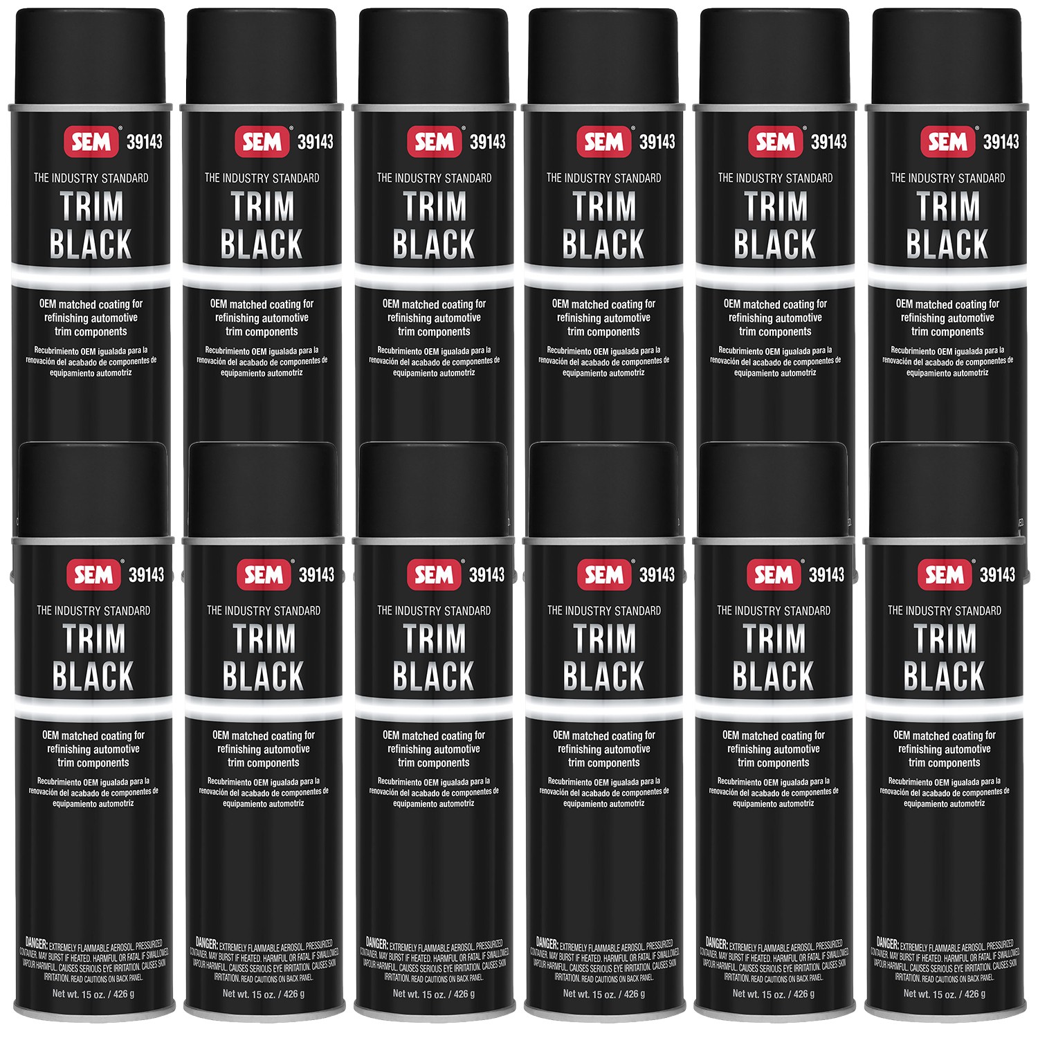 SEM Trim Black Aerosol Case of 12 SEM 39143