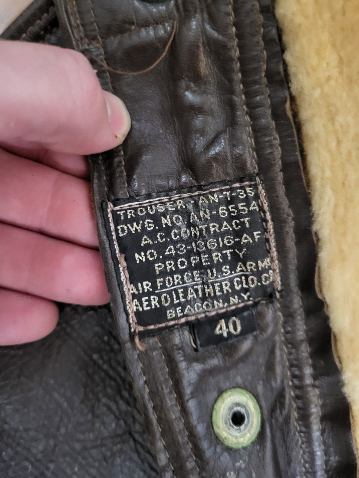 WWII WW2 Sheepskin Leather US AF Army Air Force AN-T-35 Pants & A6 Flight Boots