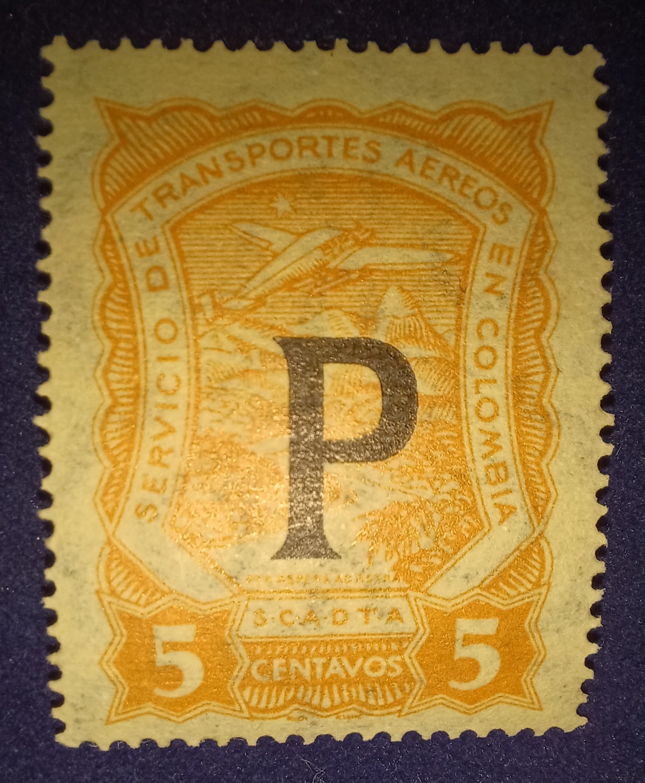 COLOMBIA 1923 AIRMAIL SCADTA - PANAMA P Ovpts - Sc#'s CLP56,57,59,60,61,62,63,64