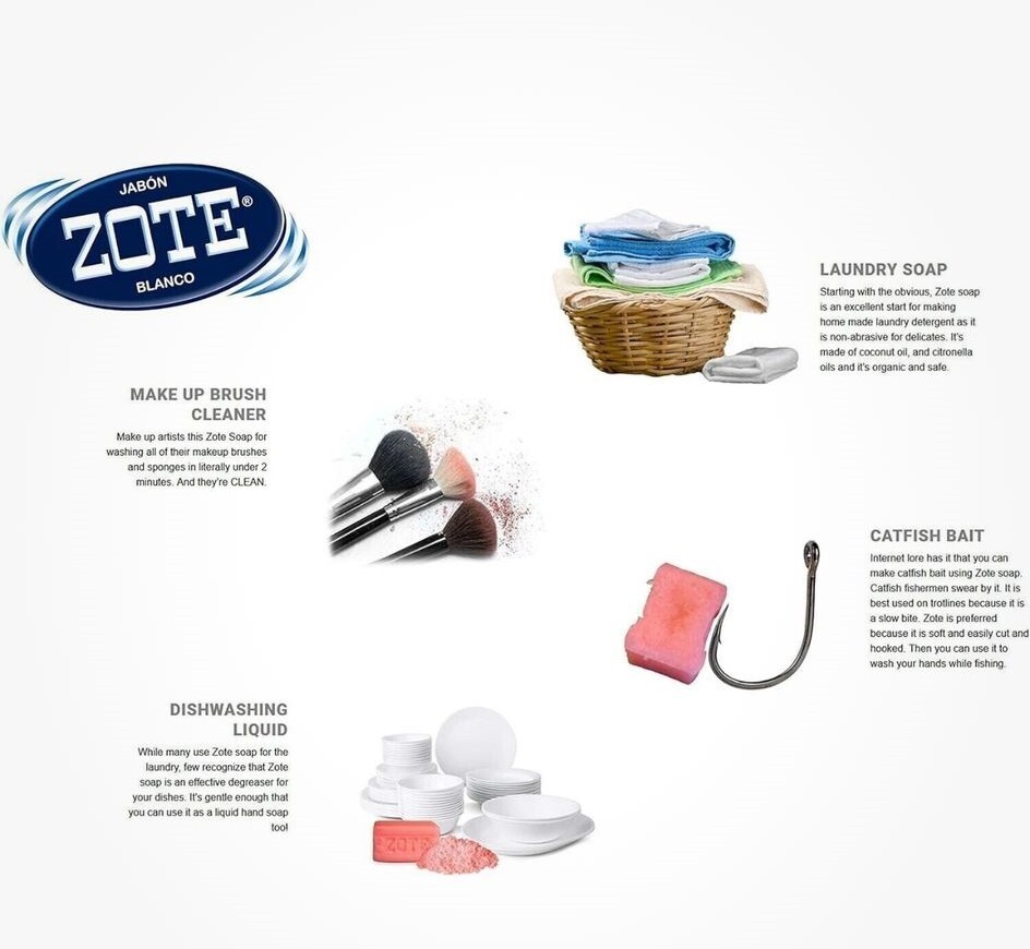 12X Zote Pink Laundry Soap Hand Wash Soap for Stains 200g 7 Oz Zote Bar Jabon