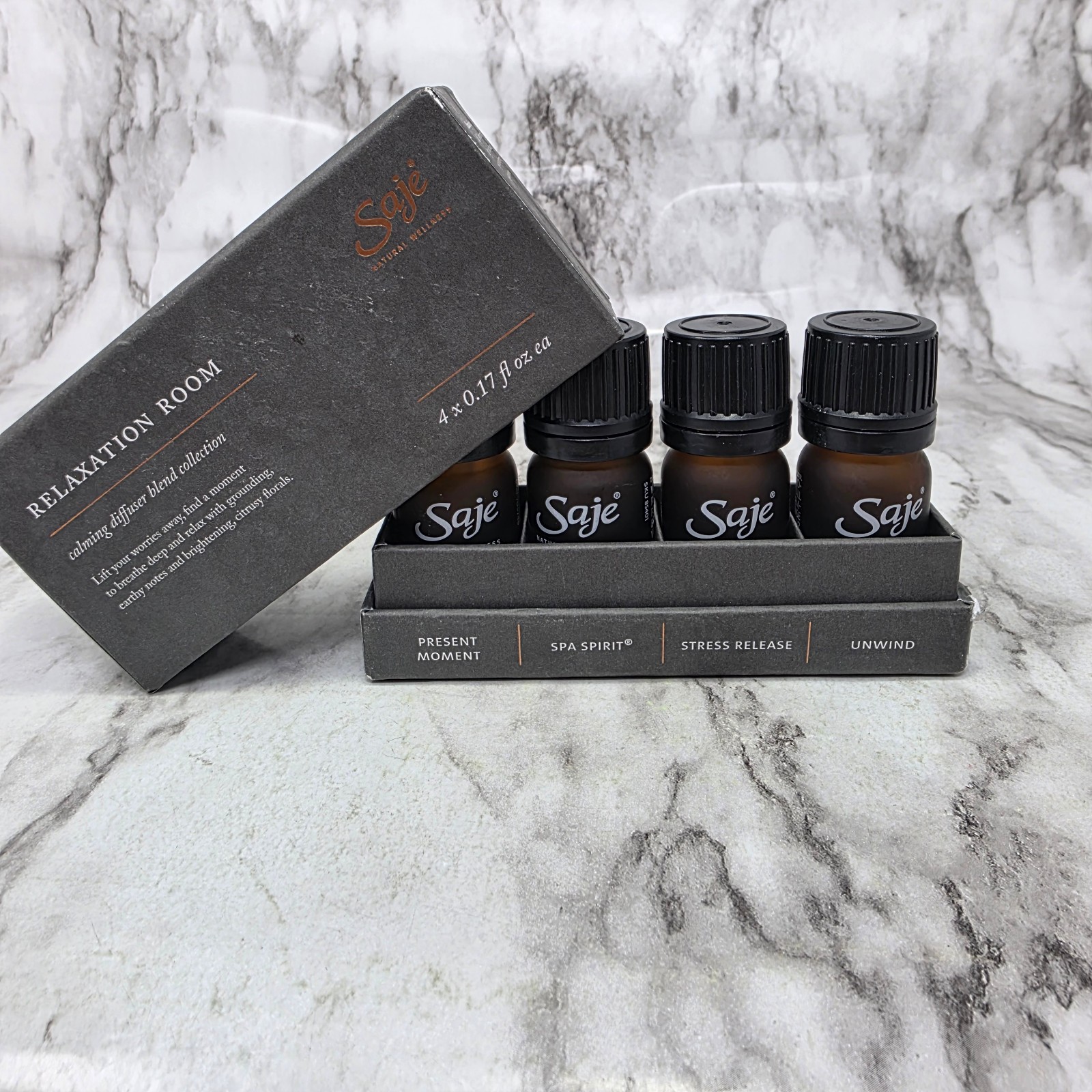 Saje Relaxation Room Calming Diffuser Blend Collection Set of 4