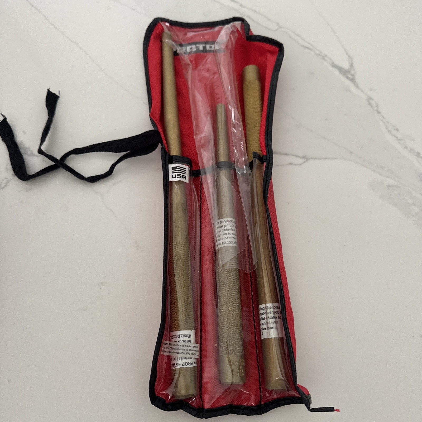 Proto 3 Pc. Brass Heavy-Duty Punch Set 3/4"X12, 7/16"X14", 3/8"X10"  J9633HB USA