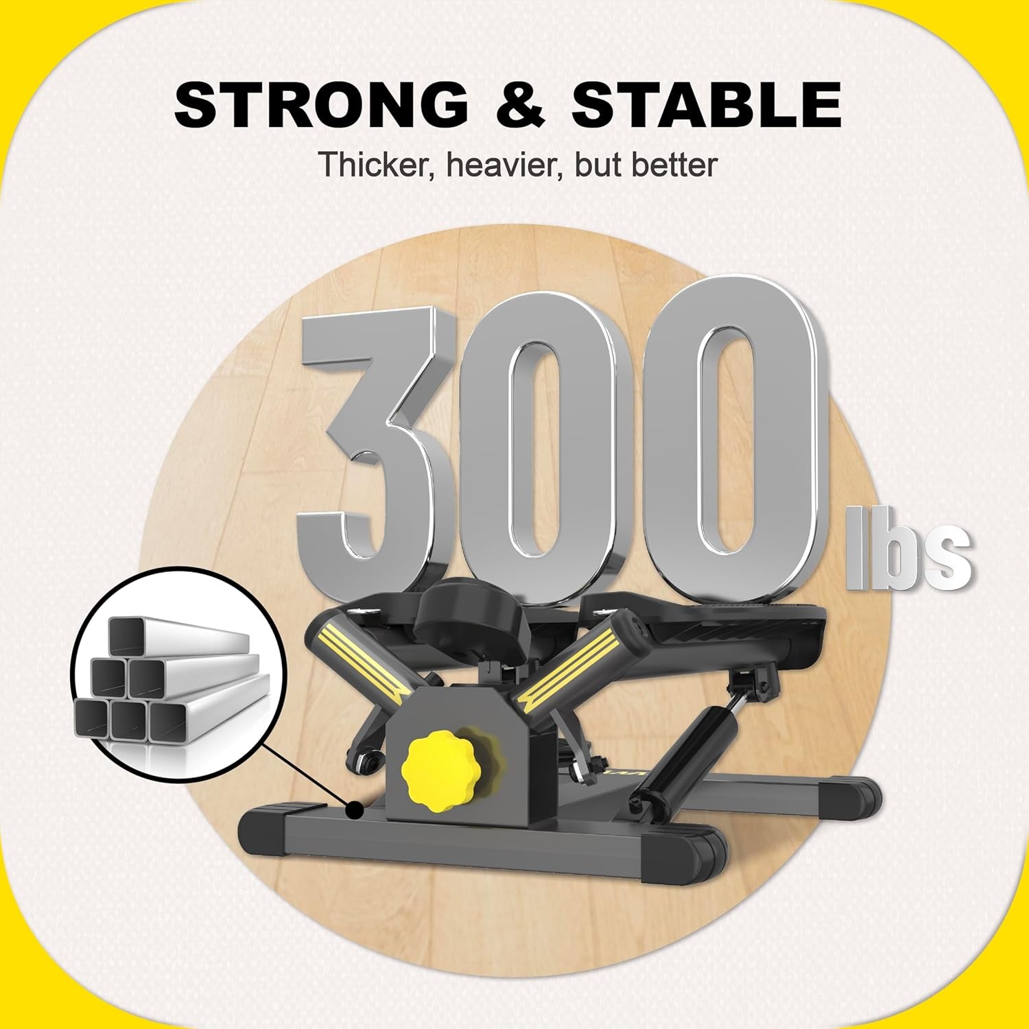 Twist Stepper with Resistance Bands, Stepper Machine with 300LBS Weight Capacity