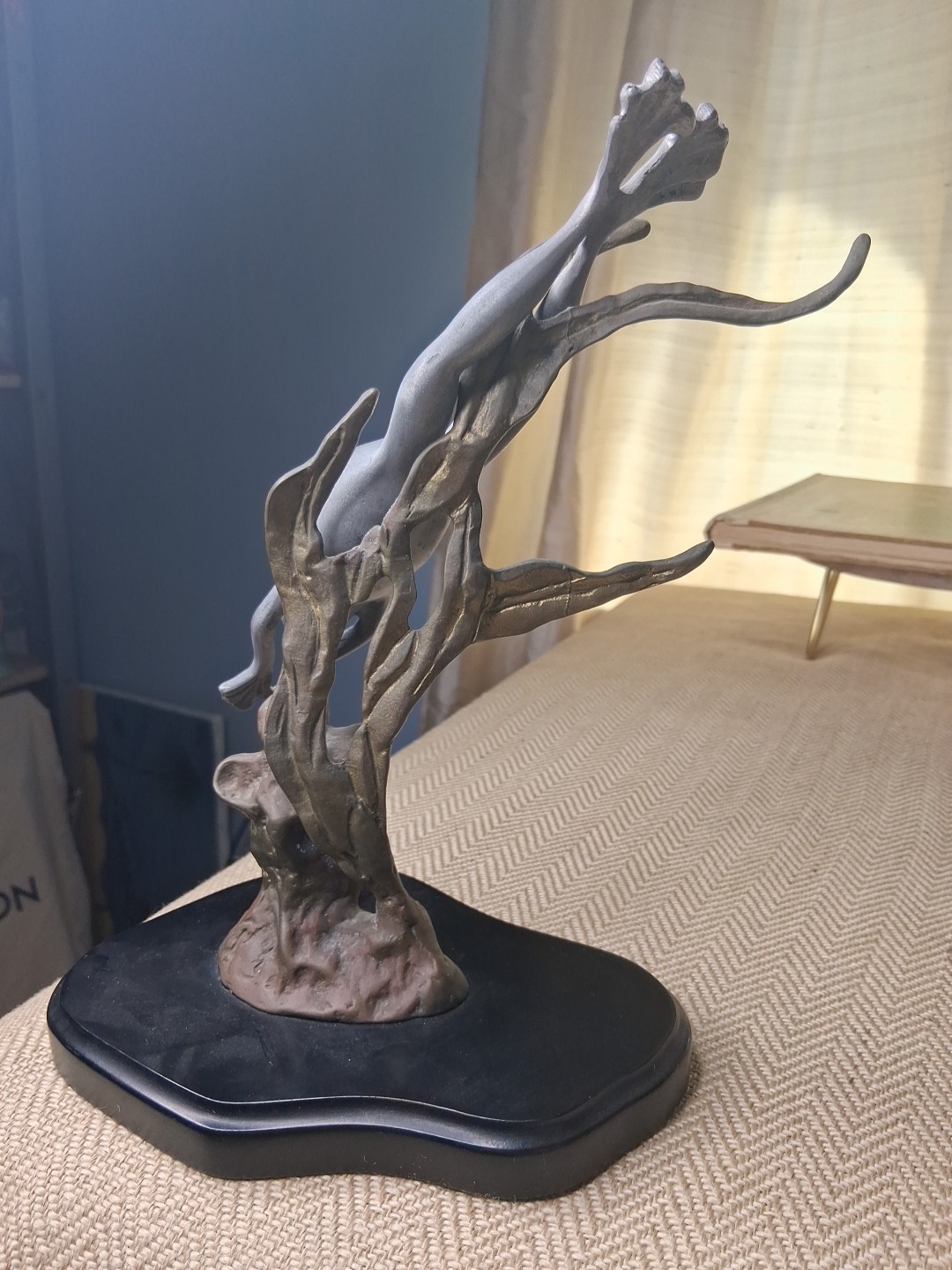 Vtg Frog Diving Figure Sculpture w/Base San Pacific International,SPI, Rare Item