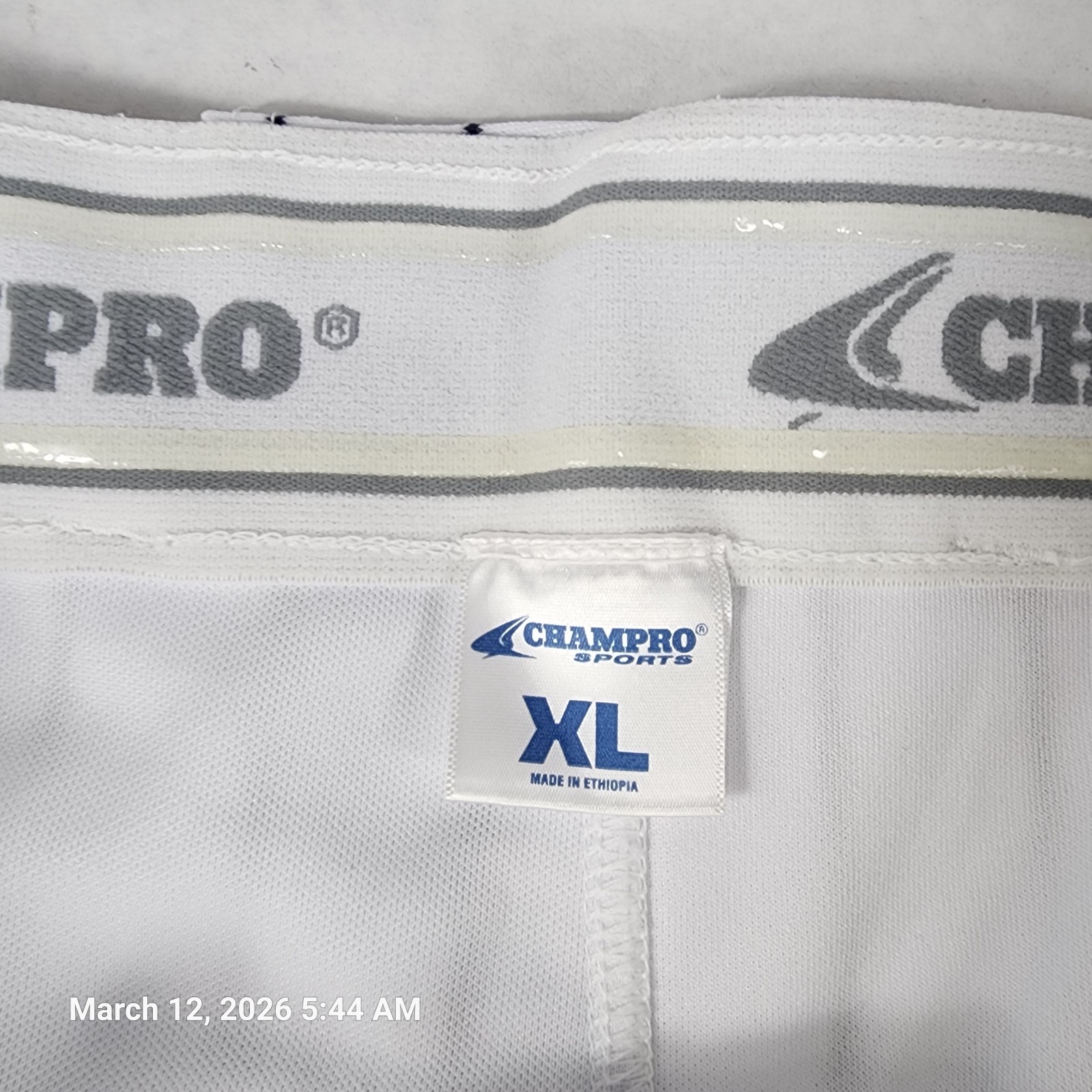 Champro Baseball Pants Men's XL (37"-39") White Pin Striped Elastic Hem No Tags