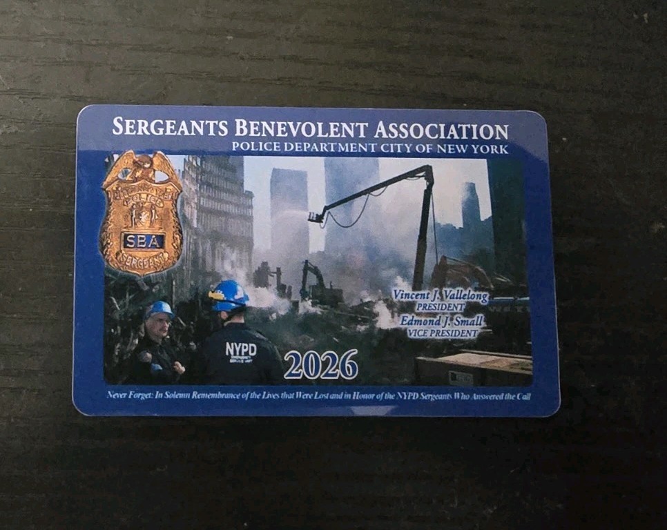 Nypd SBA Card Not PBA Twenty Twenty Six. Genuine Mint Condition Unsigned.